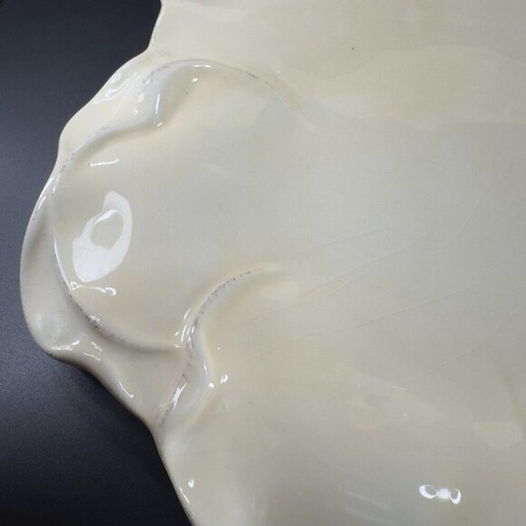 Roscher Flower Antique Butter Yellow Dish Plate 11inch Flower Shape Plate Set 2 - Picture 11 of 16